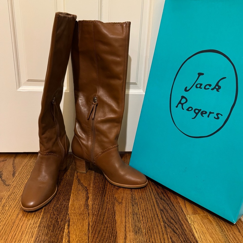 Jack Rogers Tan Leather Tall Boots
